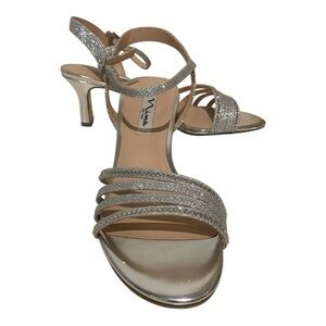 Nina Womens Dress Sandals Nelena Crystal Rhinestones Strappy 2.5 Heel New Size 8